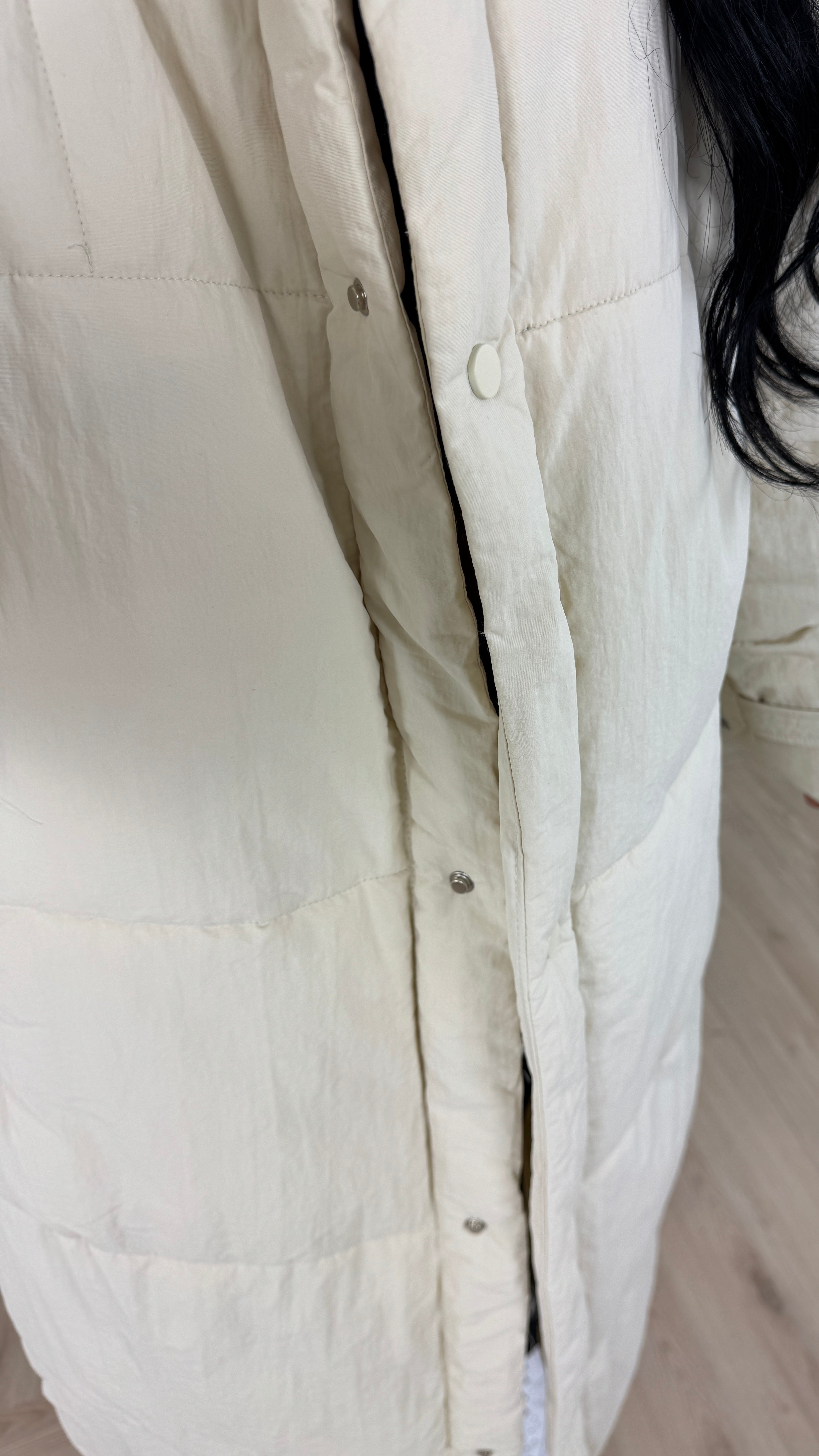 Amica | Lange Steppjacke mit hohem Kragen