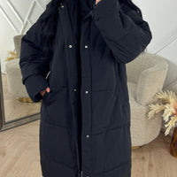 Amica | Lange Steppjacke mit hohem Kragen