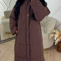 Amica | Lange Steppjacke mit hohem Kragen