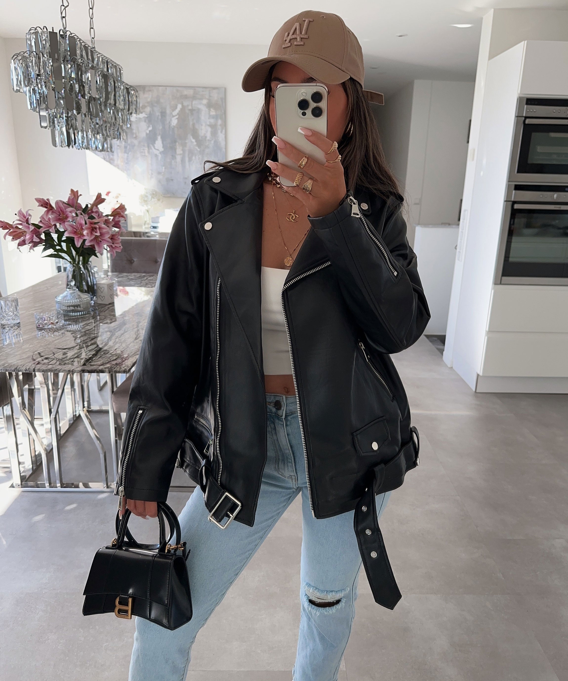 Nina | Klassische Lederjacke für Damen, edel & vielseitig