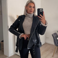 Nina | Klassische Lederjacke für Damen, edel & vielseitig