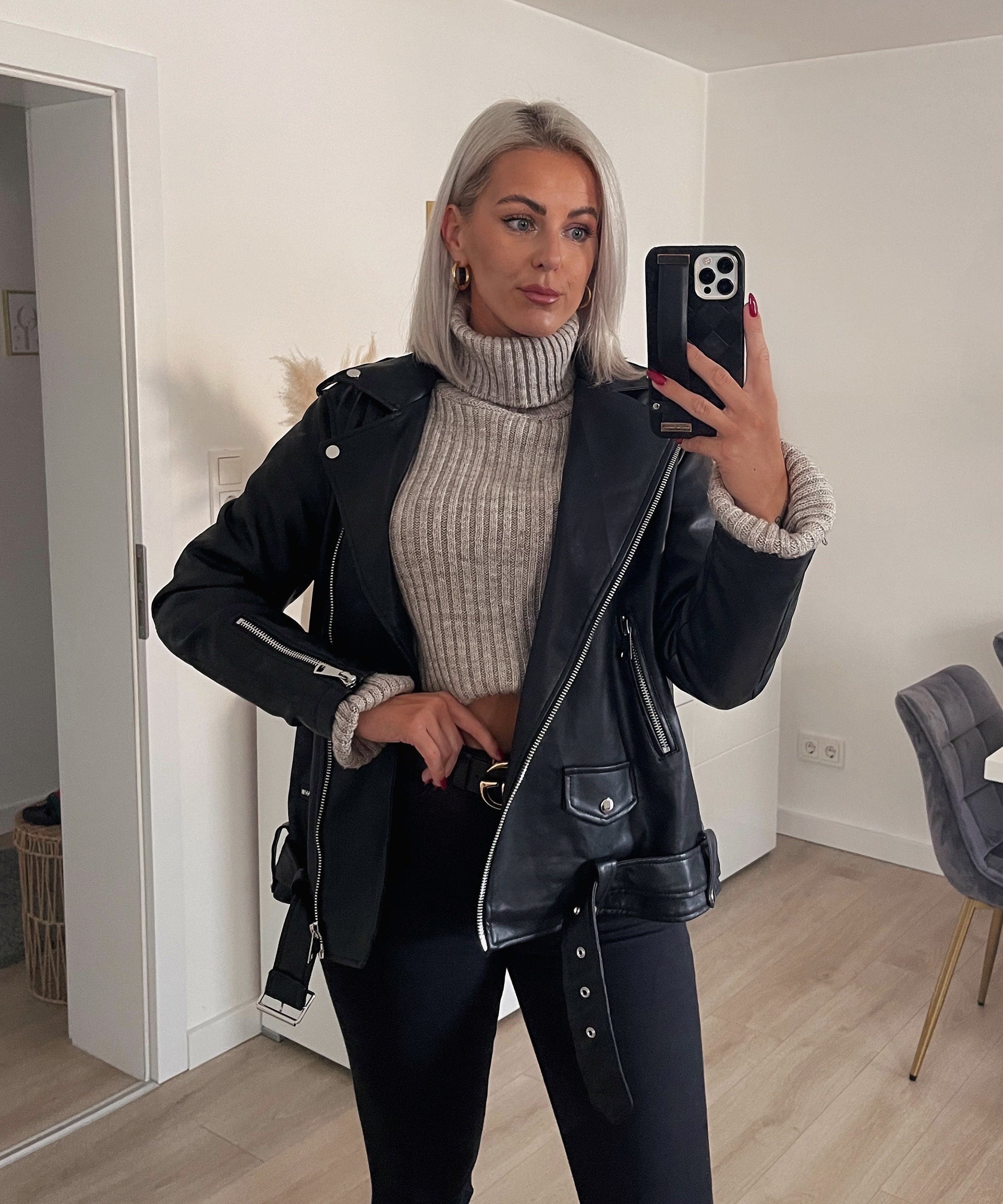 Nina | Klassische Lederjacke für Damen, edel & vielseitig