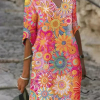 Lilybeth | Luftiges Midikleid mit floralen Mustern