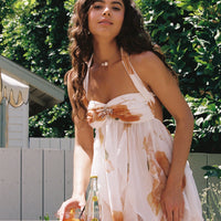 Katherine | elegantes blumiges Chiffon-Minikleid für Damen