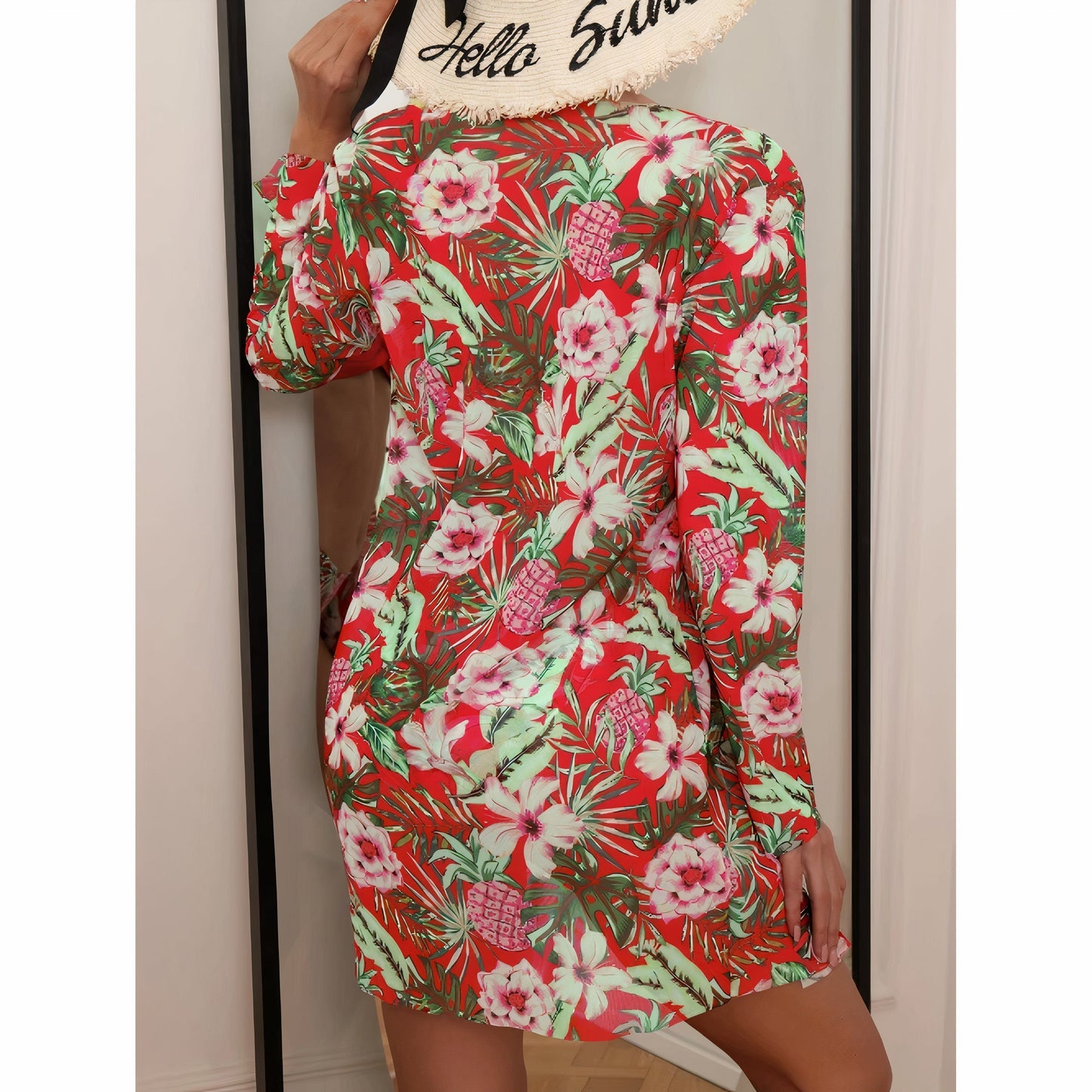 Cait | Dreiteiliger Badeanzug mit geblümtem Bademantel