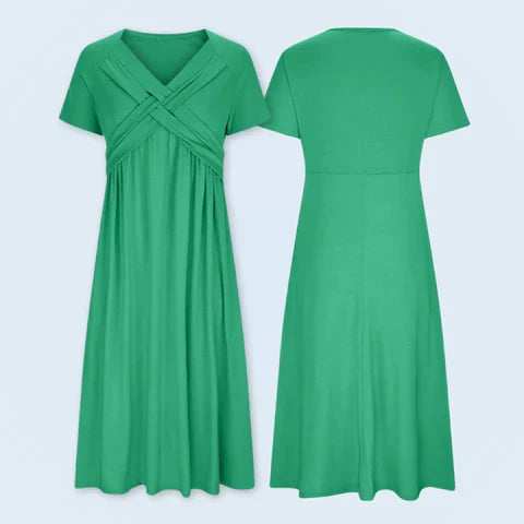 Fren | Midikleid mit gedrehtem V-Ausschnitt