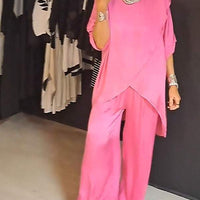 Marya | Zweiteiliges Set: Elegante Satinbluse und Hose