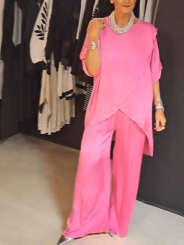 Marya | Zweiteiliges Set: Elegante Satinbluse und Hose