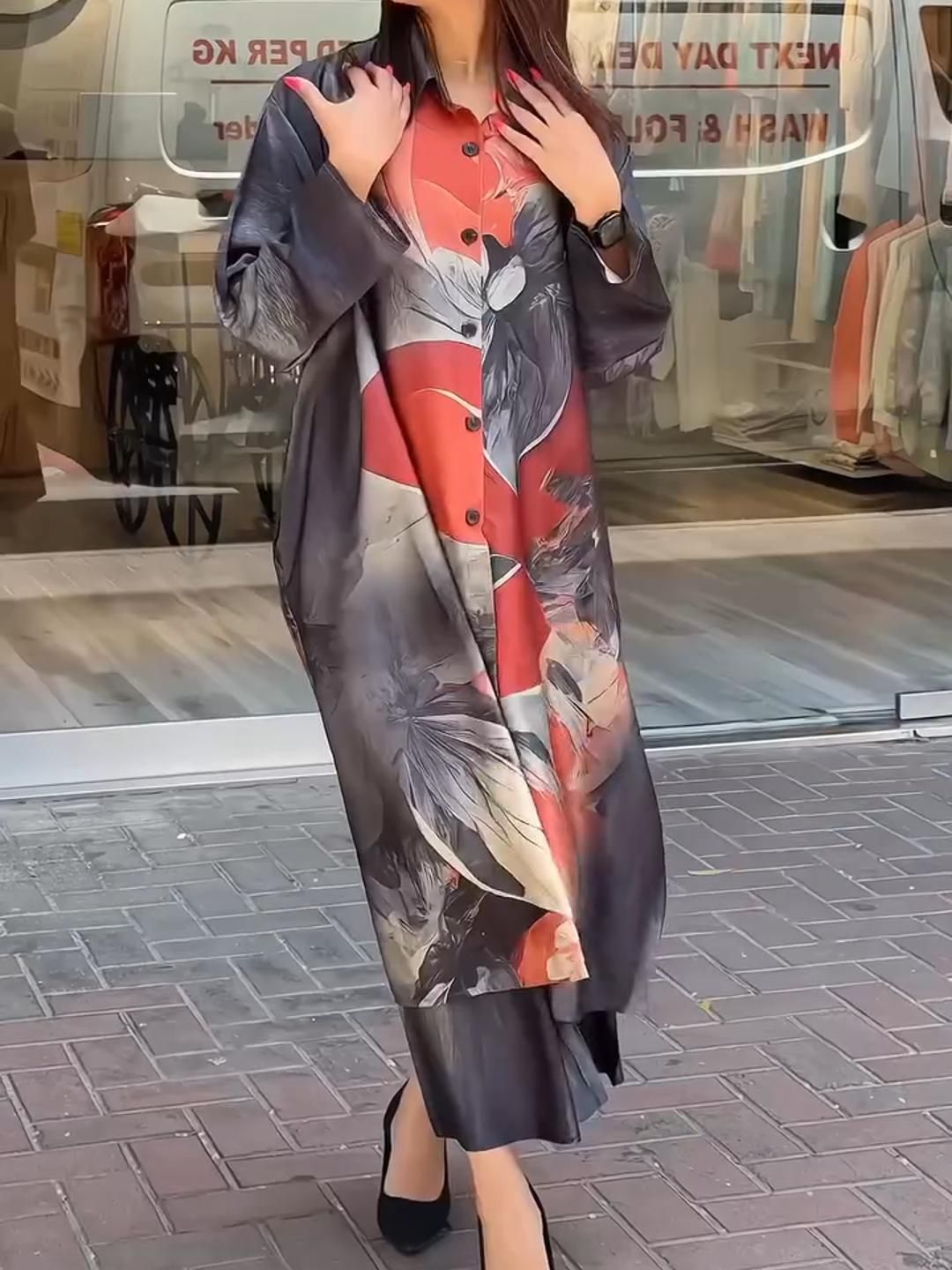 Avie | Mantel und Hose mit Revers und Knopfleiste für Damen