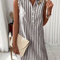 Moll | Lässiges gestreiftes Mini-Hemdkleid