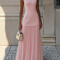 Bragina | Ärmelloses plissiertes Maxikleid