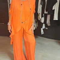 Marya | Zweiteiliges Set: Elegante Satinbluse und Hose