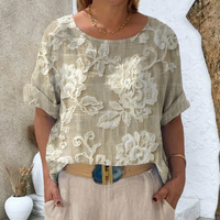 Faye | lässiges T-Shirt im Vintage-Stil mit Blumenmuster