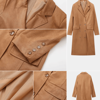 Nadia | Modischer Damenmantel aus Wildleder, lang & chic