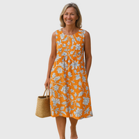 Mila | trendiges Kleid mit lebendigem tropischem Blumenmuster