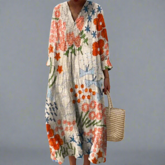 Alma™ | Blumenkleid mit einzigartigem Skizzen-Print