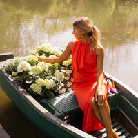 Enidra | Midikleid mit Halter und Schlitz