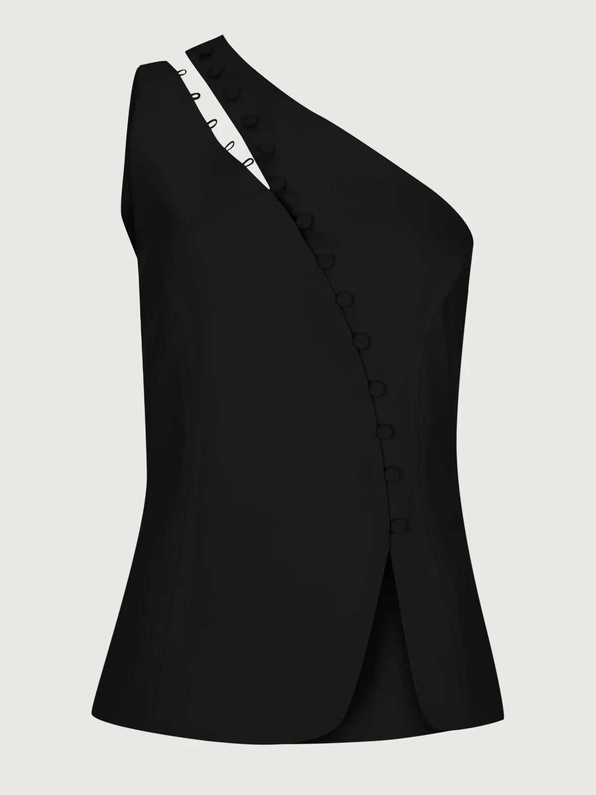 Ash | One-Shoulder-Top mit Knopfdetails