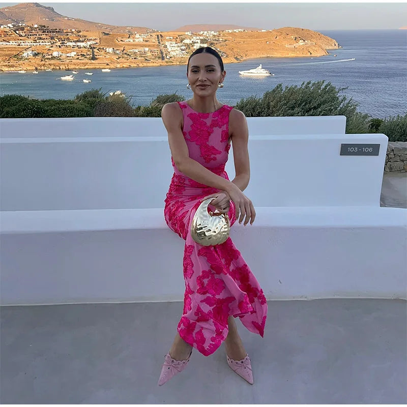 Sophie | Elegantes Maxi-Kleid mit floralen Rosenmustern