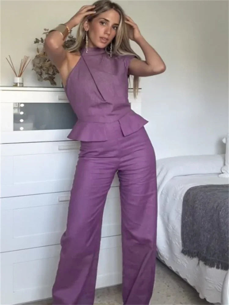 Amber™ | Damen Jumpsuit mit Solid Halter Taille