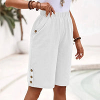 Ackea | Leinen-Shorts mit Knopfleiste