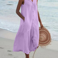 Cavela | Ärmelloses Sommerkleid mit Knopfleiste