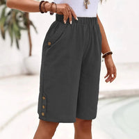 Ackea | Leinen-Shorts mit Knopfleiste