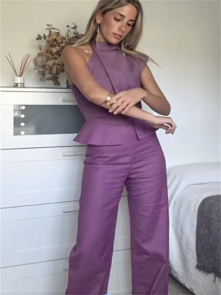 Amber™ | Damen Jumpsuit mit Solid Halter Taille