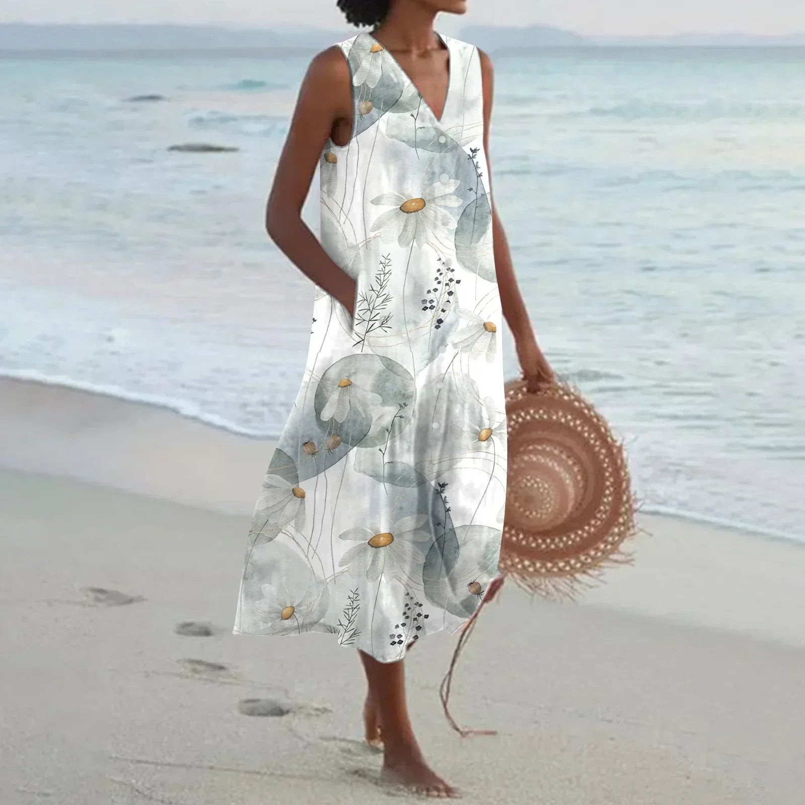 Cavi | Ärmelloses Sommerkleid mit Blumenprint