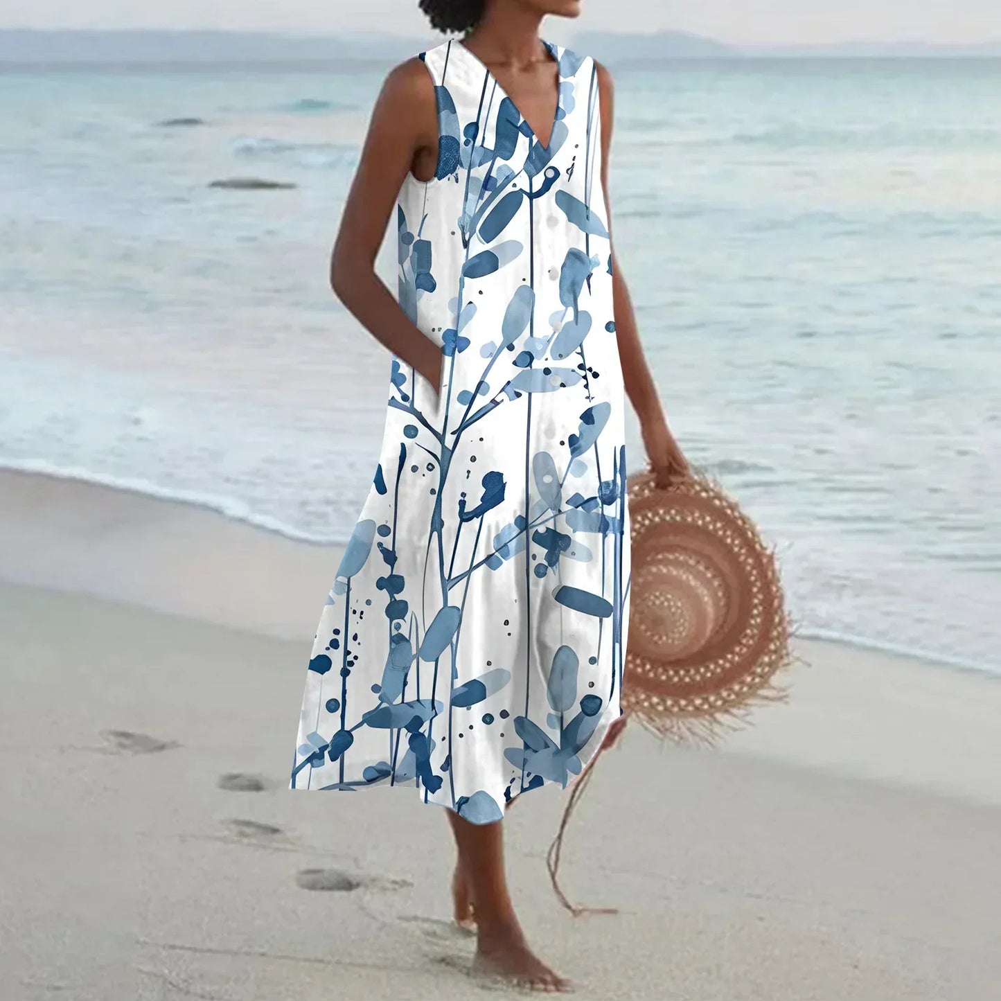 Cavi | Ärmelloses Sommerkleid mit Blumenprint