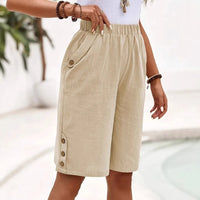 Ackea | Leinen-Shorts mit Knopfleiste