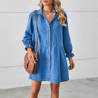 Lillian | Modisches Denim-Kleid mit Knopfleisten-Detail