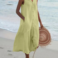 Cavela | Ärmelloses Sommerkleid mit Knopfleiste