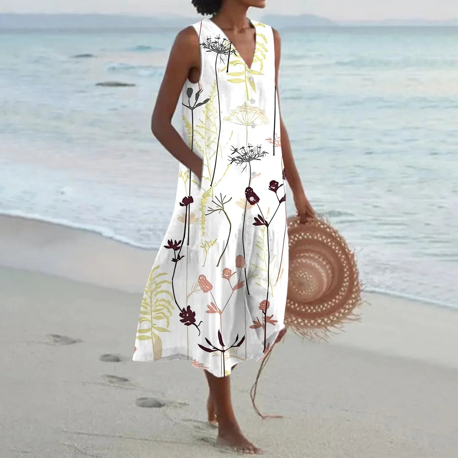 Cavi | Ärmelloses Sommerkleid mit Blumenprint