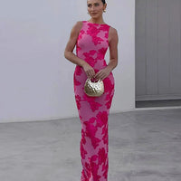 Sophie | Elegantes Maxi-Kleid mit floralen Rosenmustern