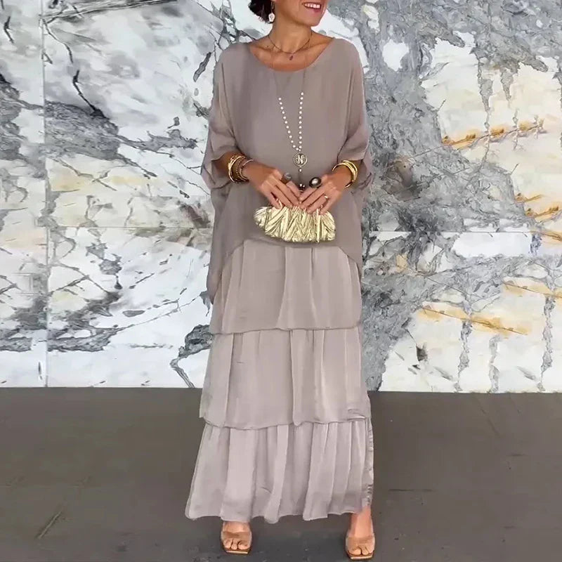 Chrisa | Stilvolles Chiffonkleid mit mehrlagigem Design