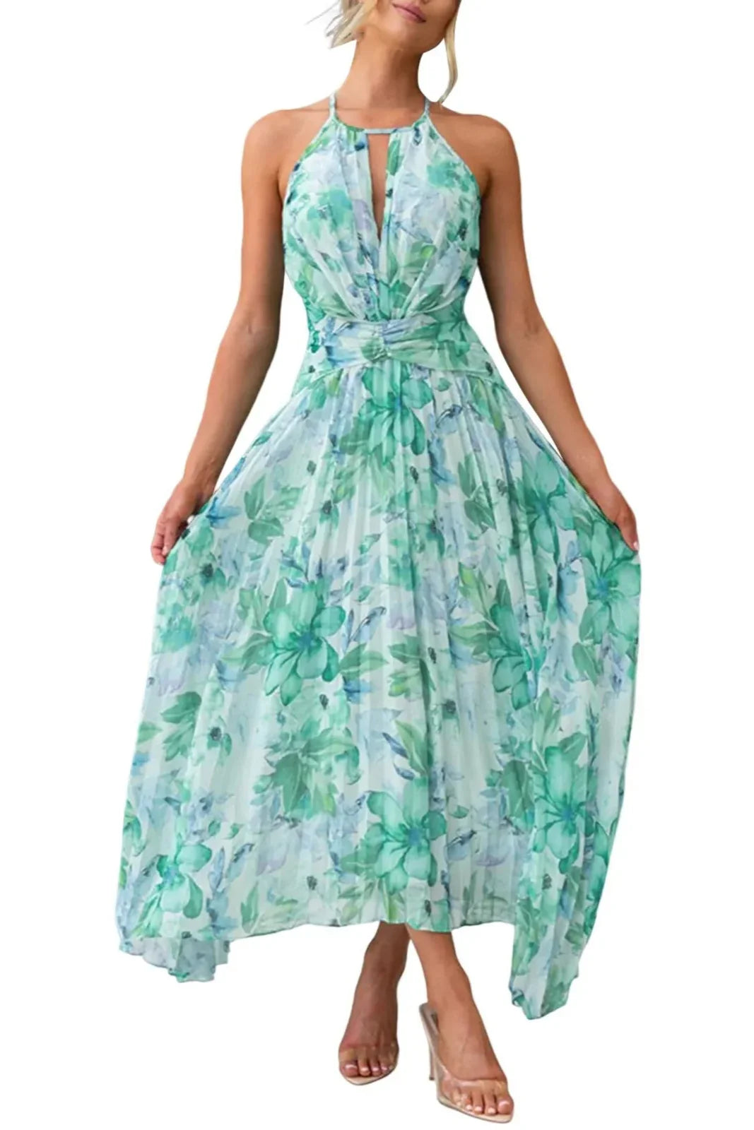 Rozi | Tropisches Neckholder-Maxikleid