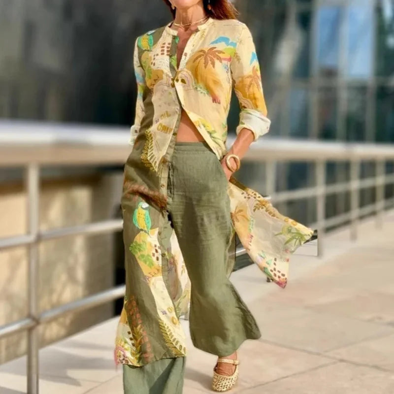 Isla | bequemes Leinen-Set mit Kordel-Design für den Sommer