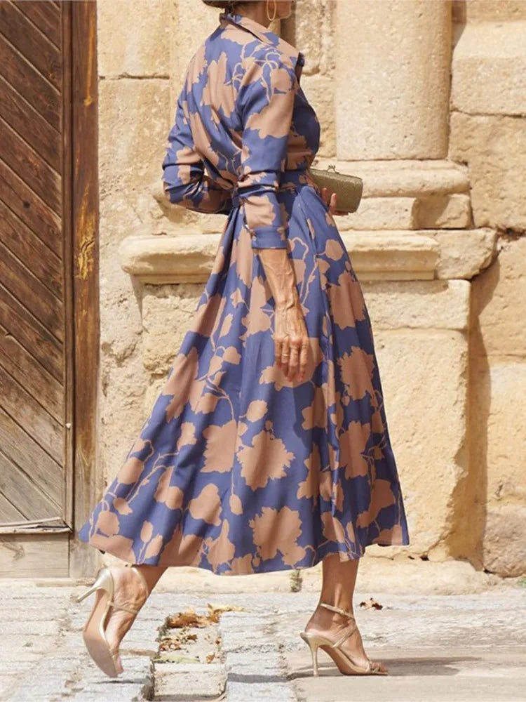 Bora | Langes Frühlingskleid mit Kragen