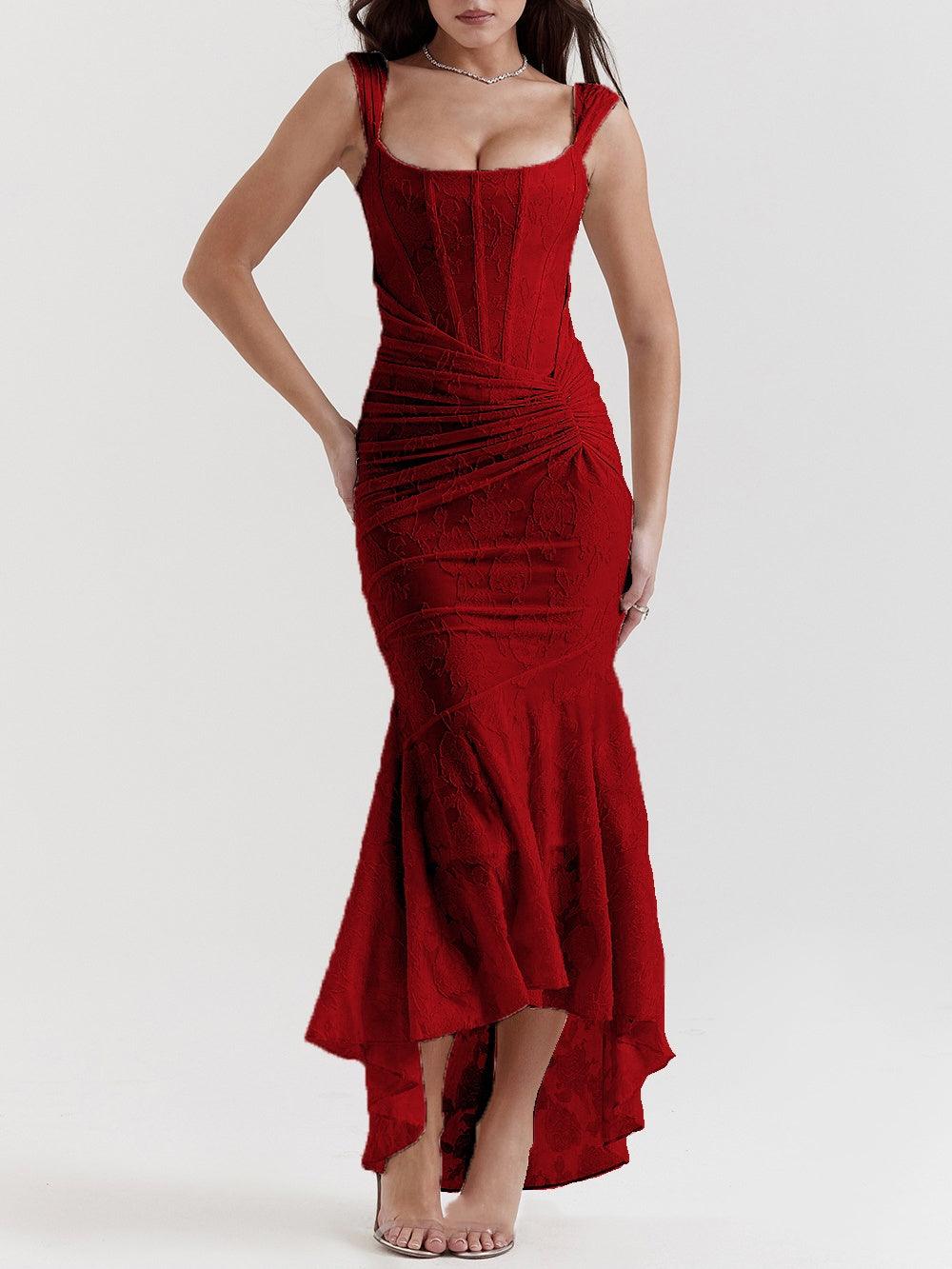 Charleigh | blaues Kleid mit floralem Glockenblumen-Design