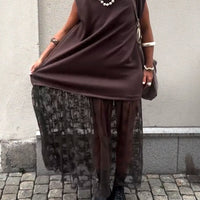 Milani | Patchwork Kleid, ärmellos & aus Mesh