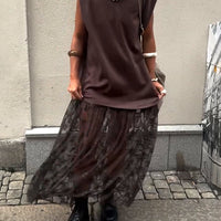 Milani | Patchwork Kleid, ärmellos & aus Mesh