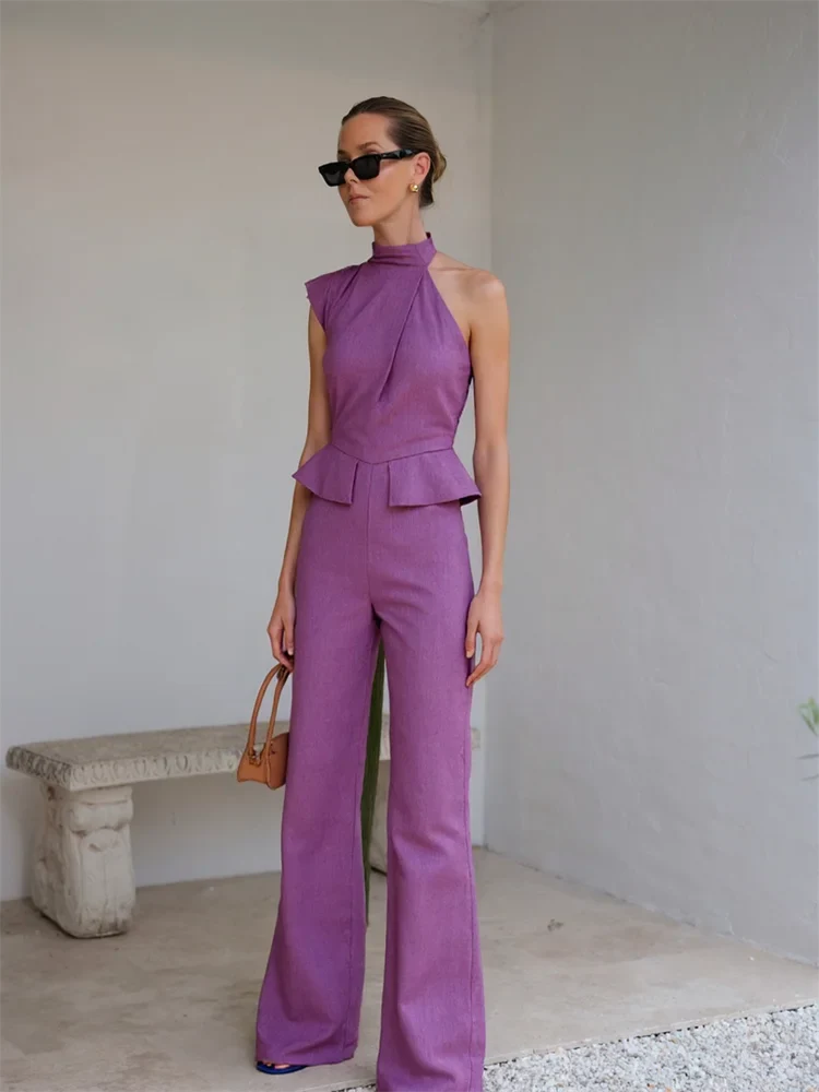 Amber™ | Damen Jumpsuit mit Solid Halter Taille