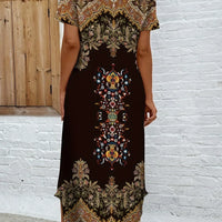 Janiya | Verziertes Maxikleid mit Taschen