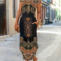 Janiya | Verziertes Maxikleid mit Taschen