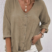 Rayna | leichte Leinenbluse mit Knopfleiste