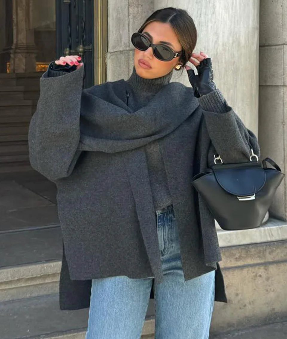 Leona™ - Kuscheliger Mantel mit integriertem Schal