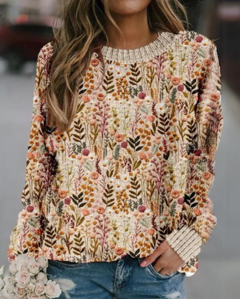 Lola™ | Bequemer geblümter Pullover