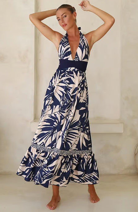 Tate | Halter-Badeanzug und Maxirock-Set