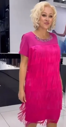 Keyla | Gestuftes Partykleid mit Fransen